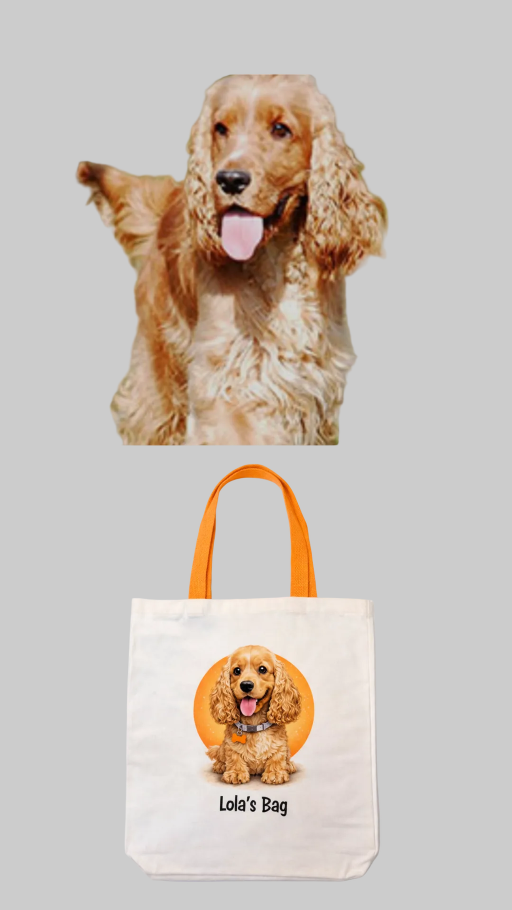 Personalised Pet Cartoon Tote Bag & Matching Treat Pouch – Custom Illustration from Your Photo
