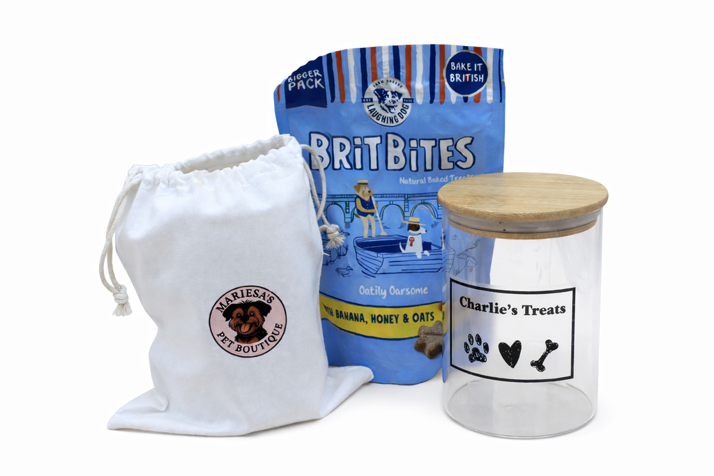 Personalised Pet Treat Jar with Bamboo Lid