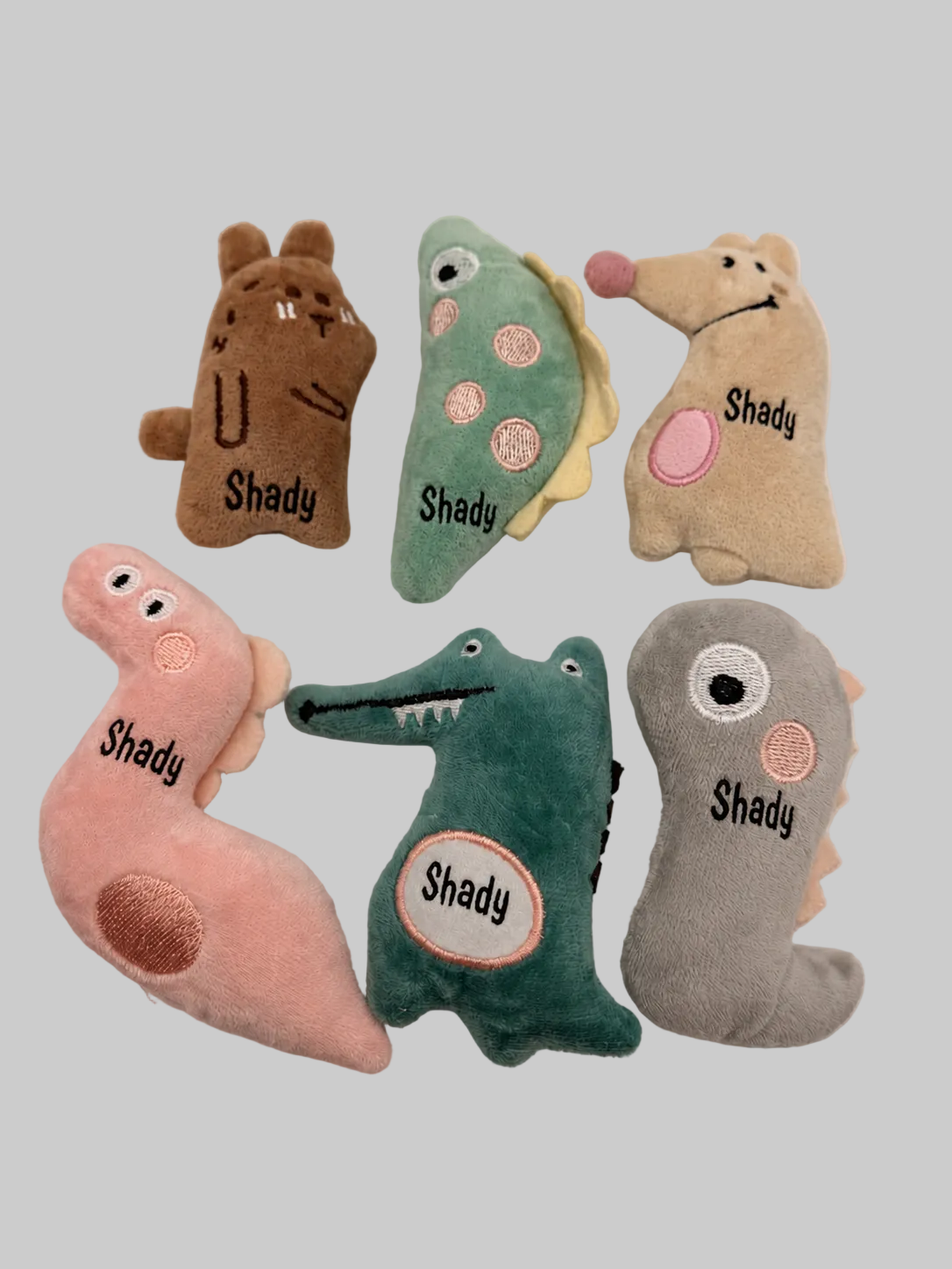 Personalised Catnip Plush Toy Set – 6 Pack