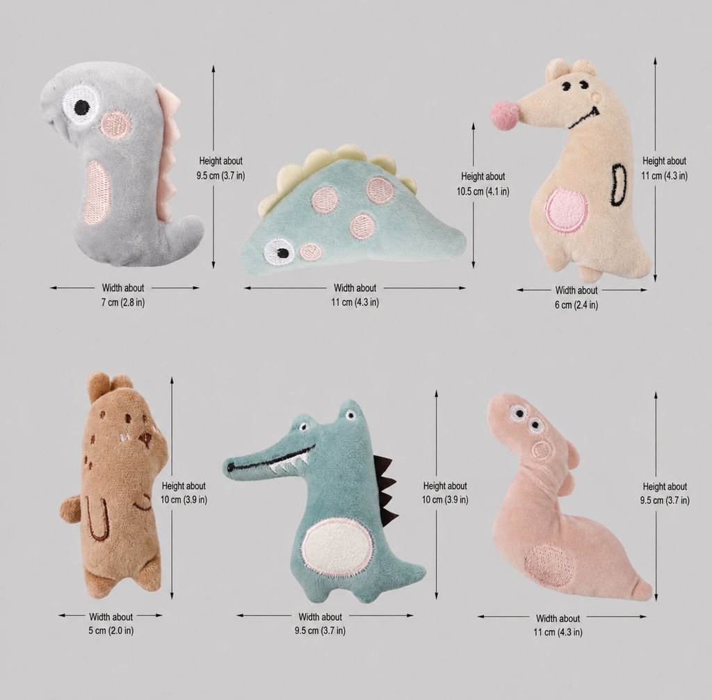 Personalised Catnip Plush Toy Set – 6 Pack