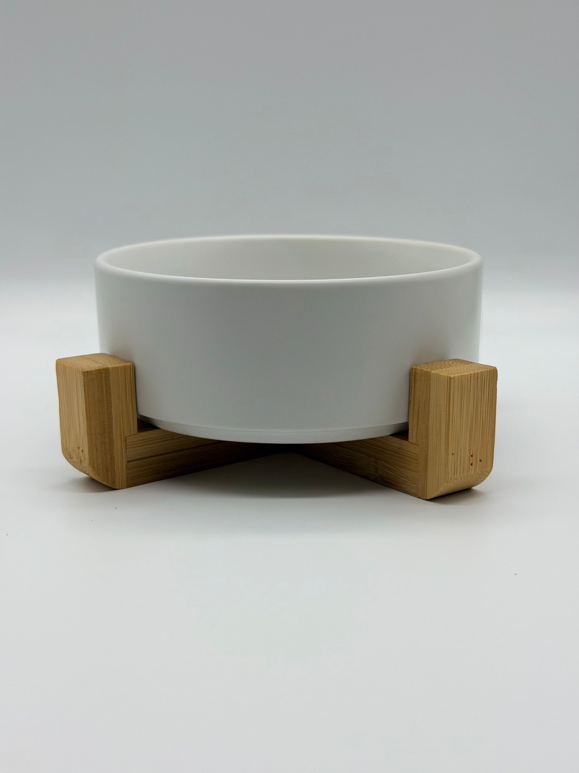 Personalised Pet Food and Water Bowl with Bamboo Stand