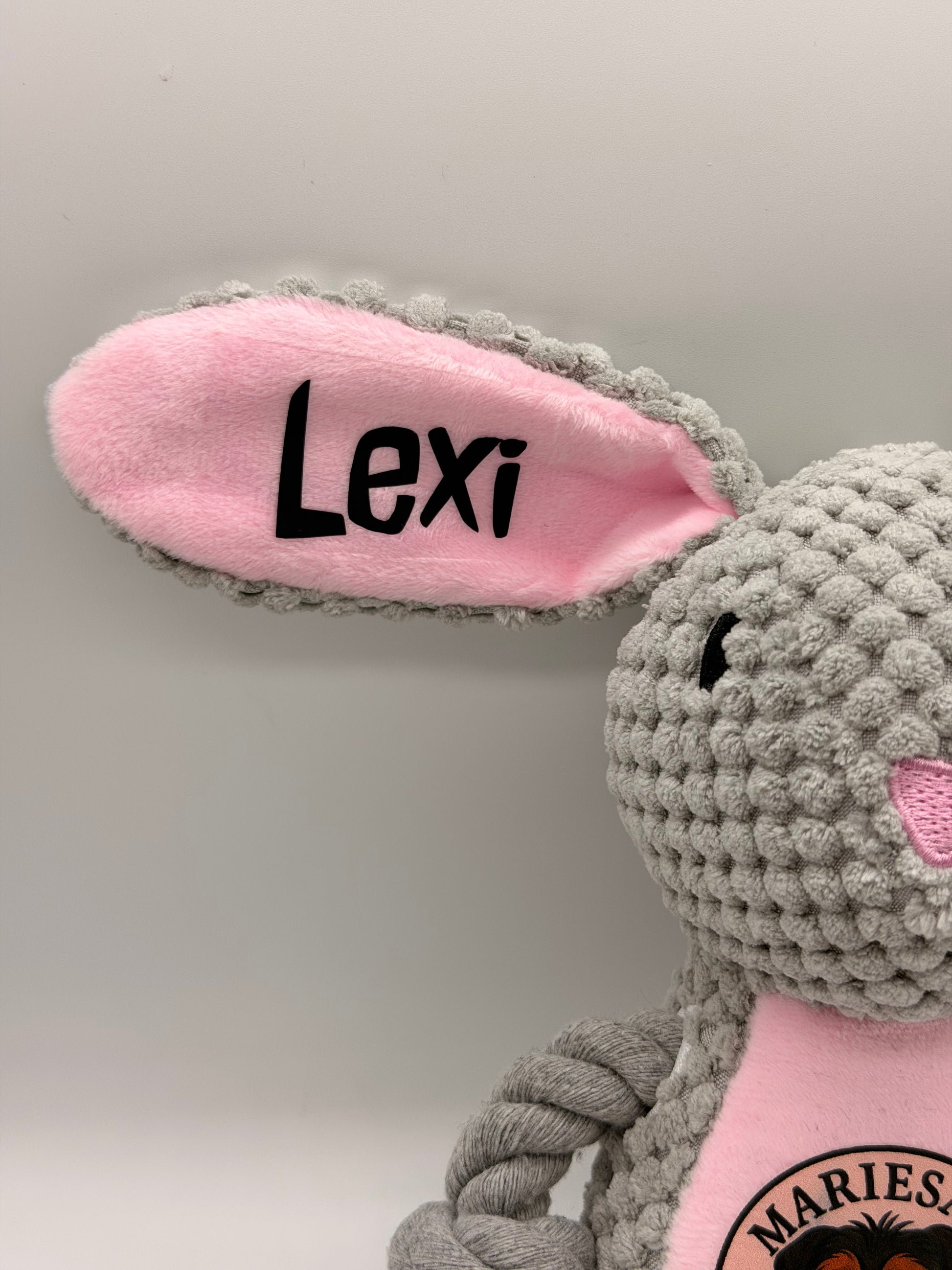 Personalised Bunny Dog Toy | Puppy Name & Date Keepsake