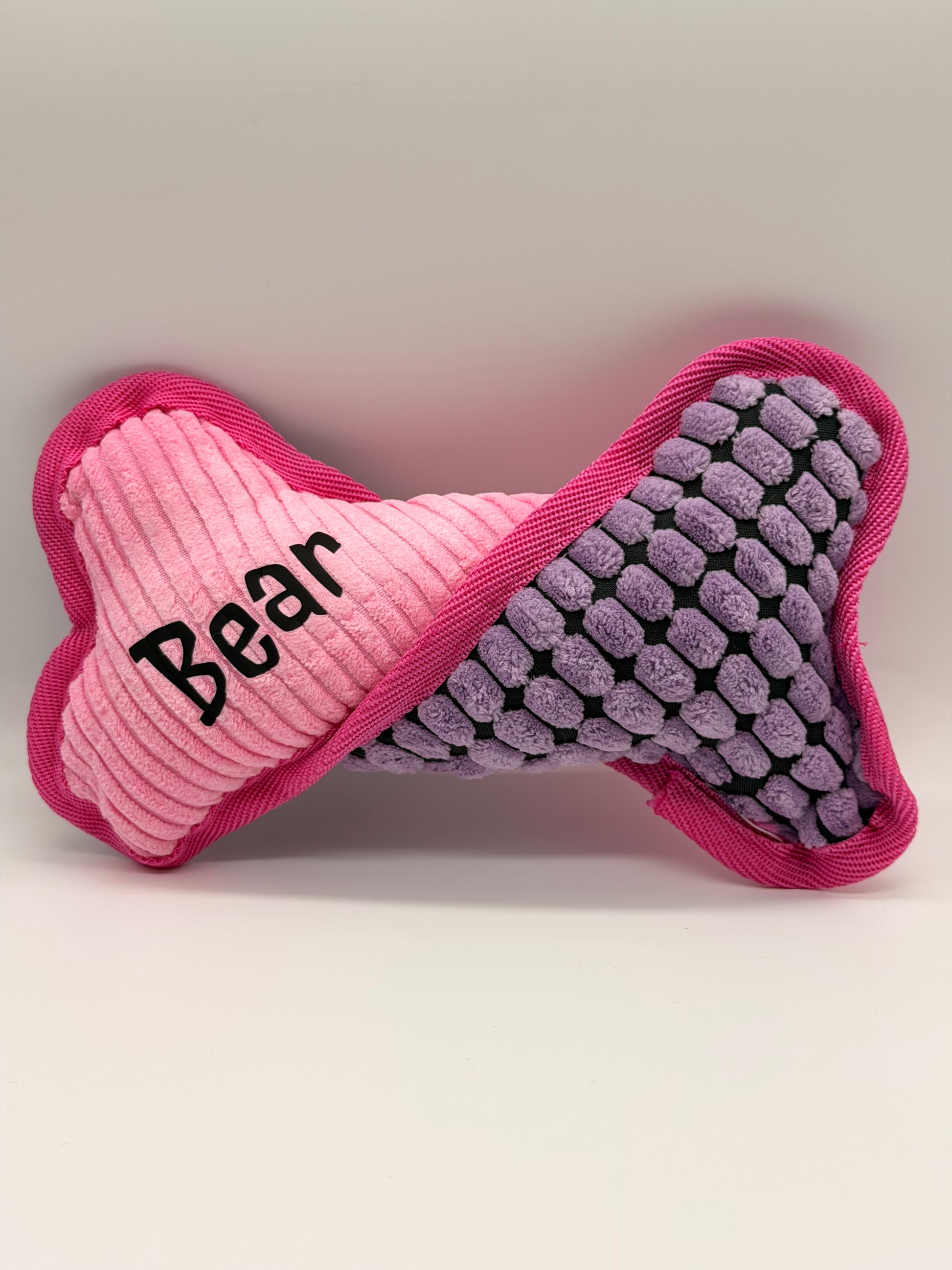 Personalised squeaky bone dog toy