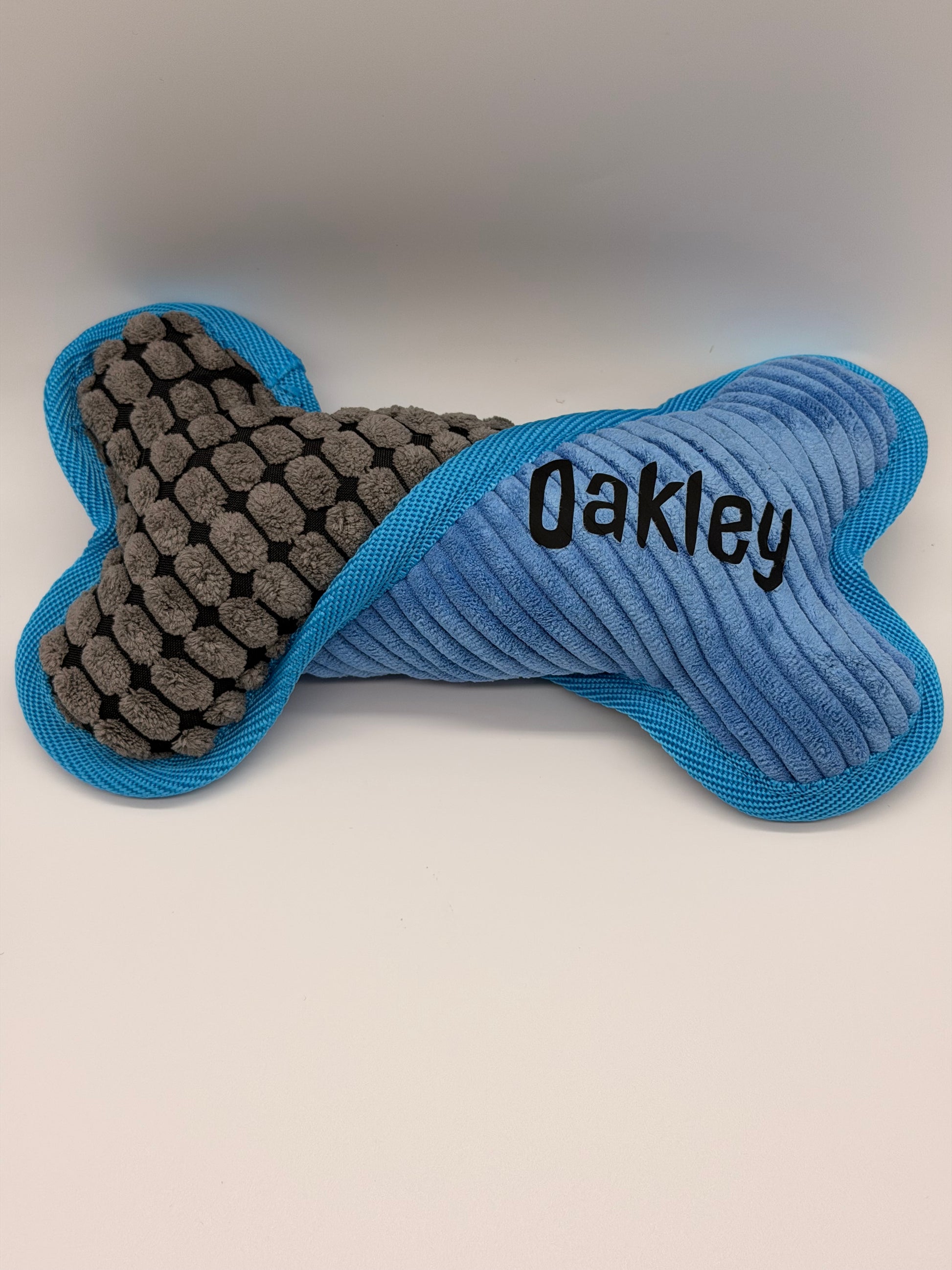 Personalised squeaky bone dog toy