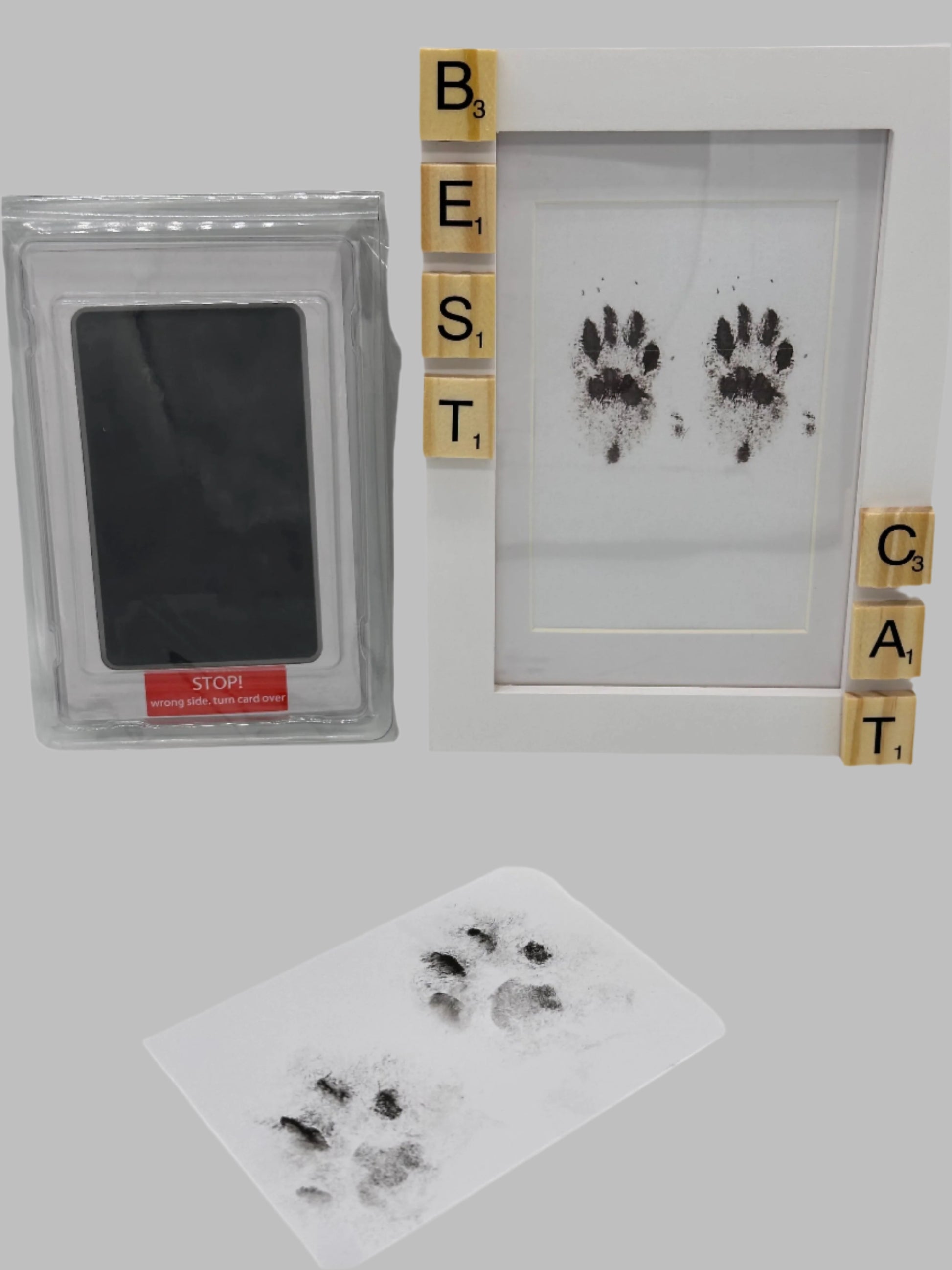 Pet Memorial Keepsake Box with wooden photo frame, candle, sign, glass keepsake bottle and more