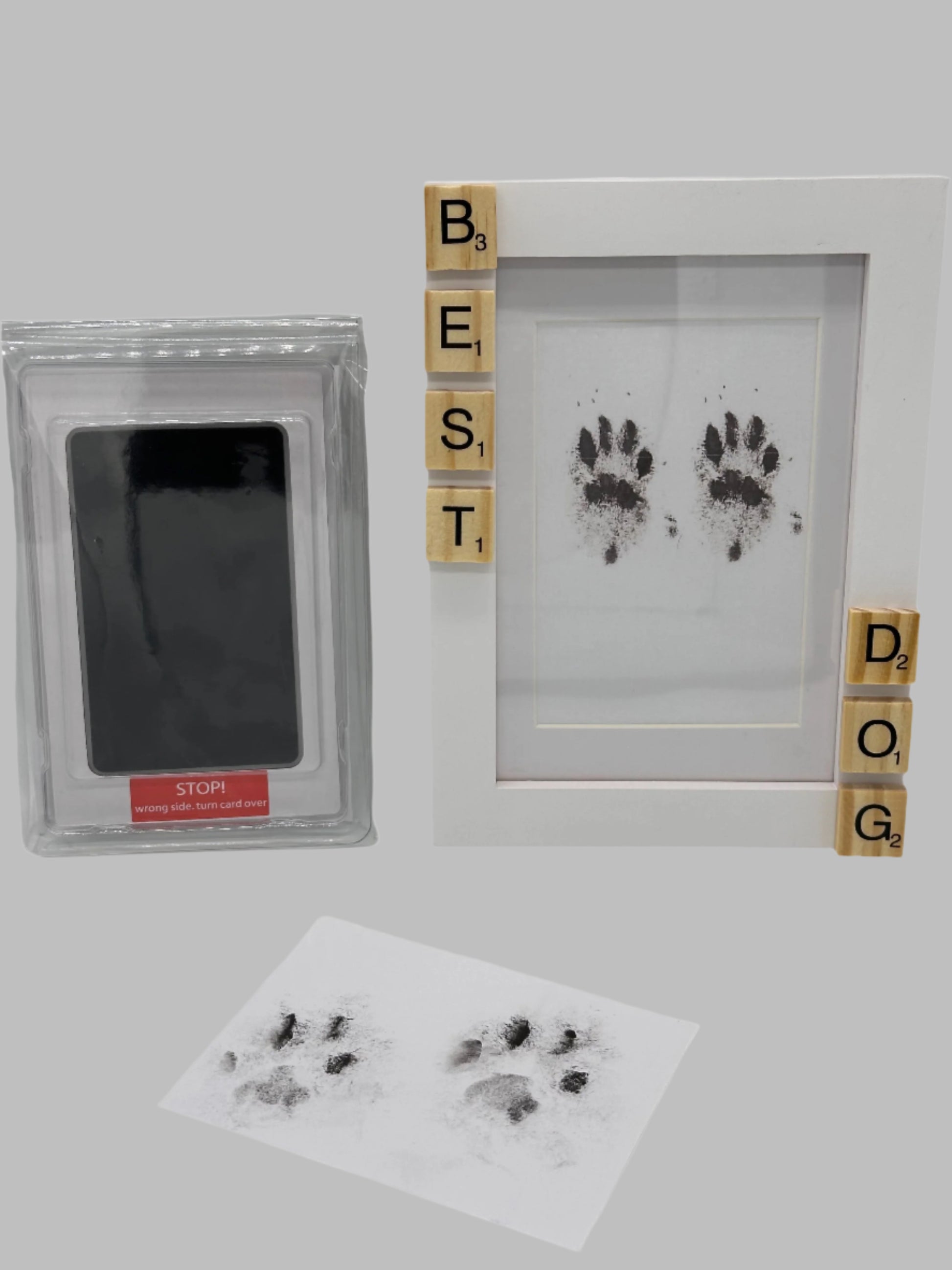 Pet Memorial Keepsake Box with wooden photo frame, candle, sign, glass keepsake bottle and more