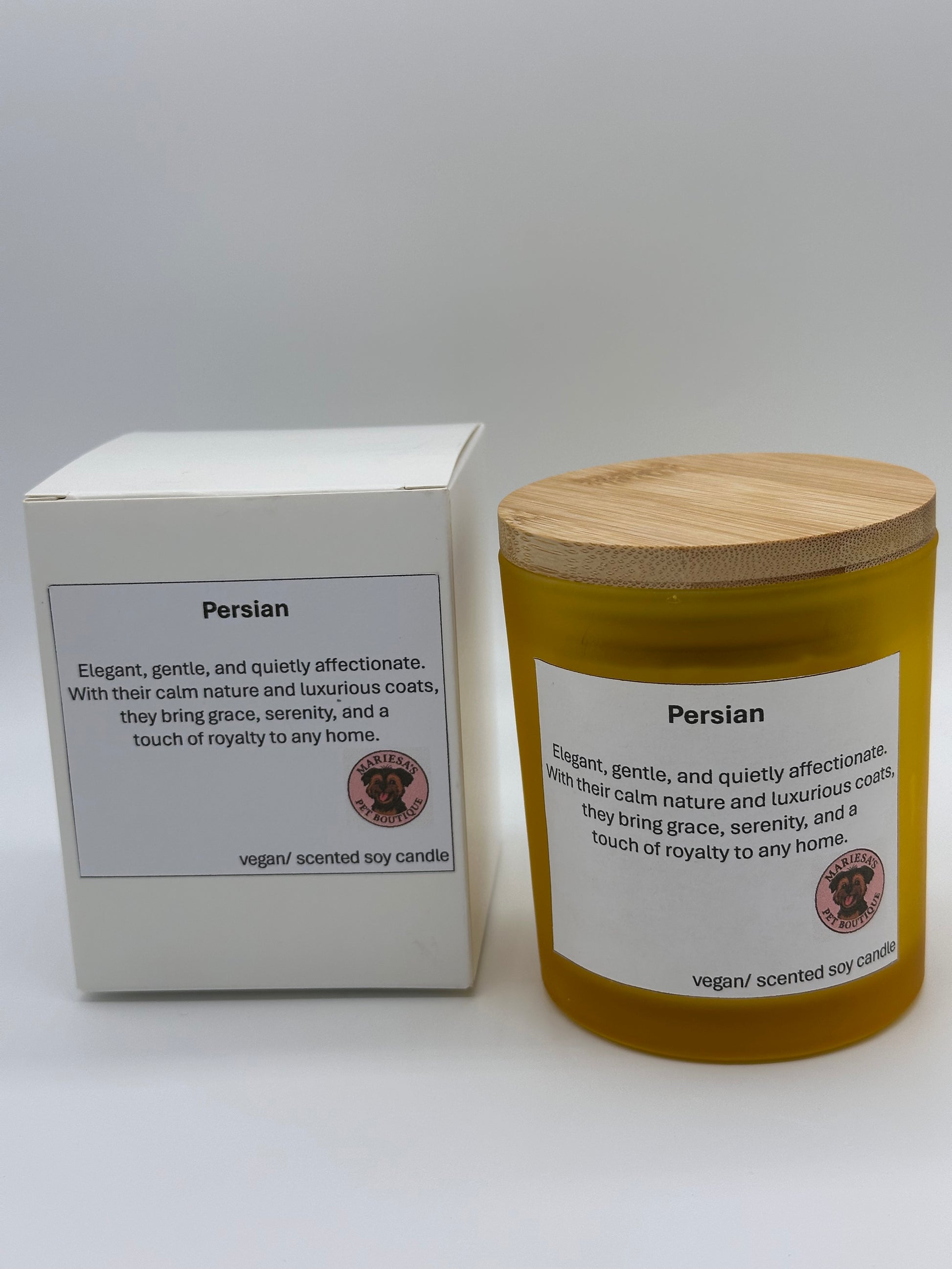 Persian Cat Lover’s Gift Set with wooden photo frame and candle