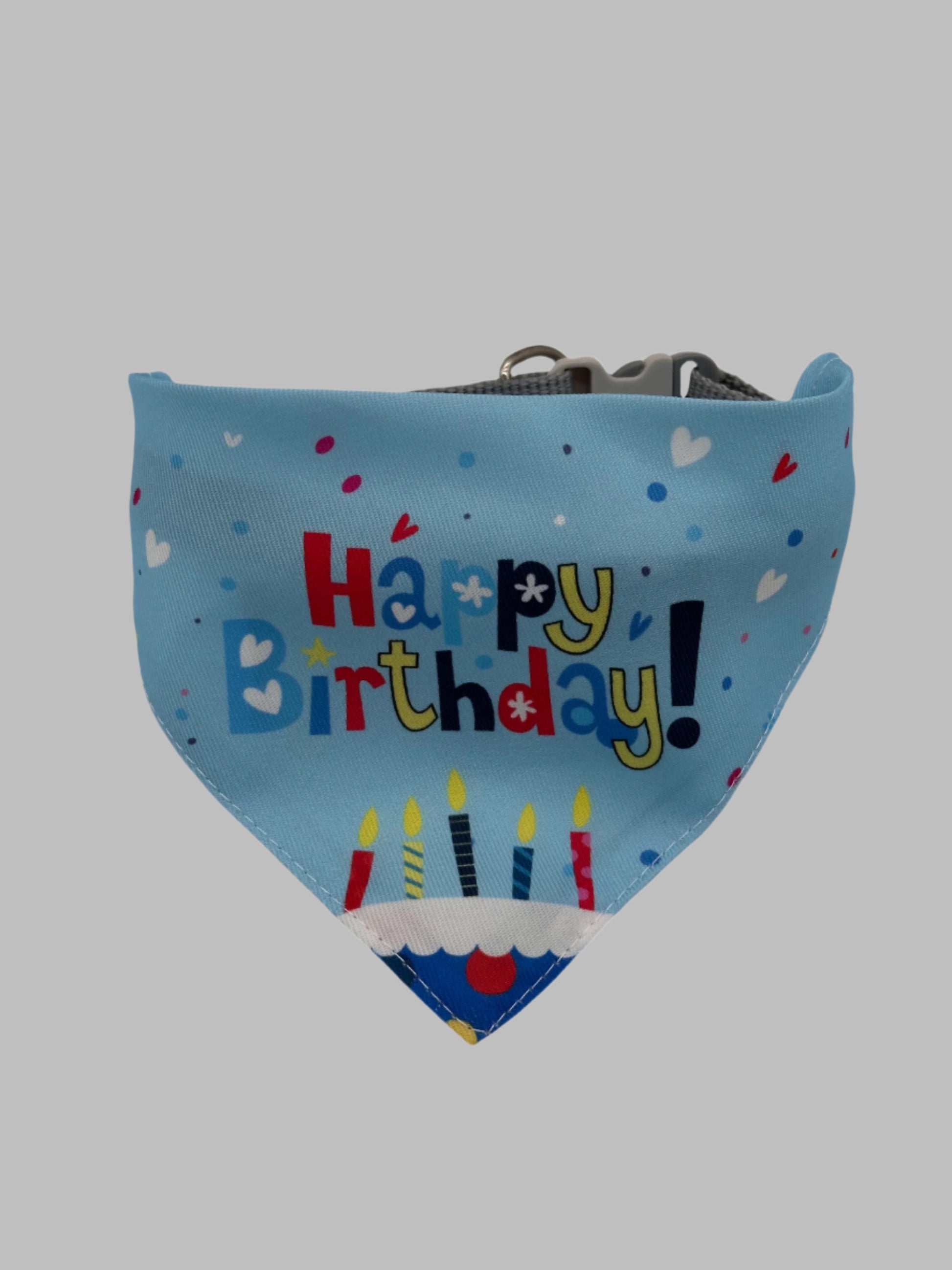 Dog Birthday Surprise with balloon, number candle, soft toy, ball and bandana