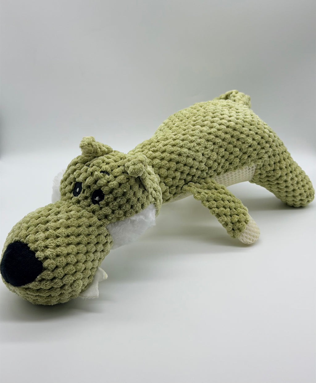 Sage Green Wolf Plush Dog Toy (Velmora Collection)