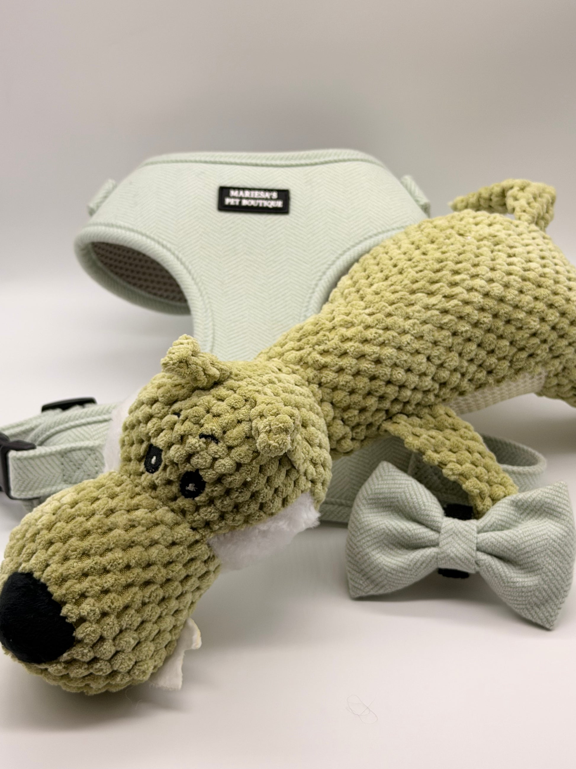 Sage Green Wolf Plush Dog Toy (Velmora Collection)