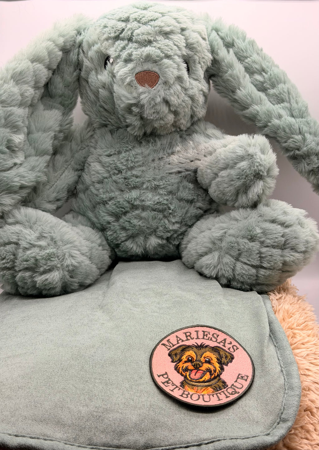 Sage green warm dog blanket 110cm x 75cm (Velmora Collection)