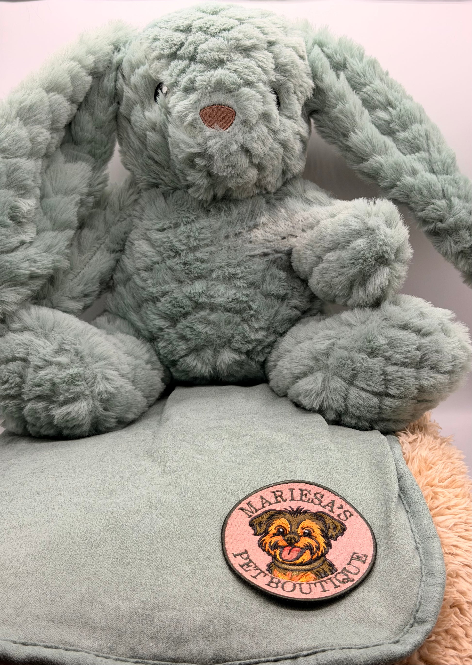 Sage green warm dog blanket 110cm x 75cm (Velmora Collection)