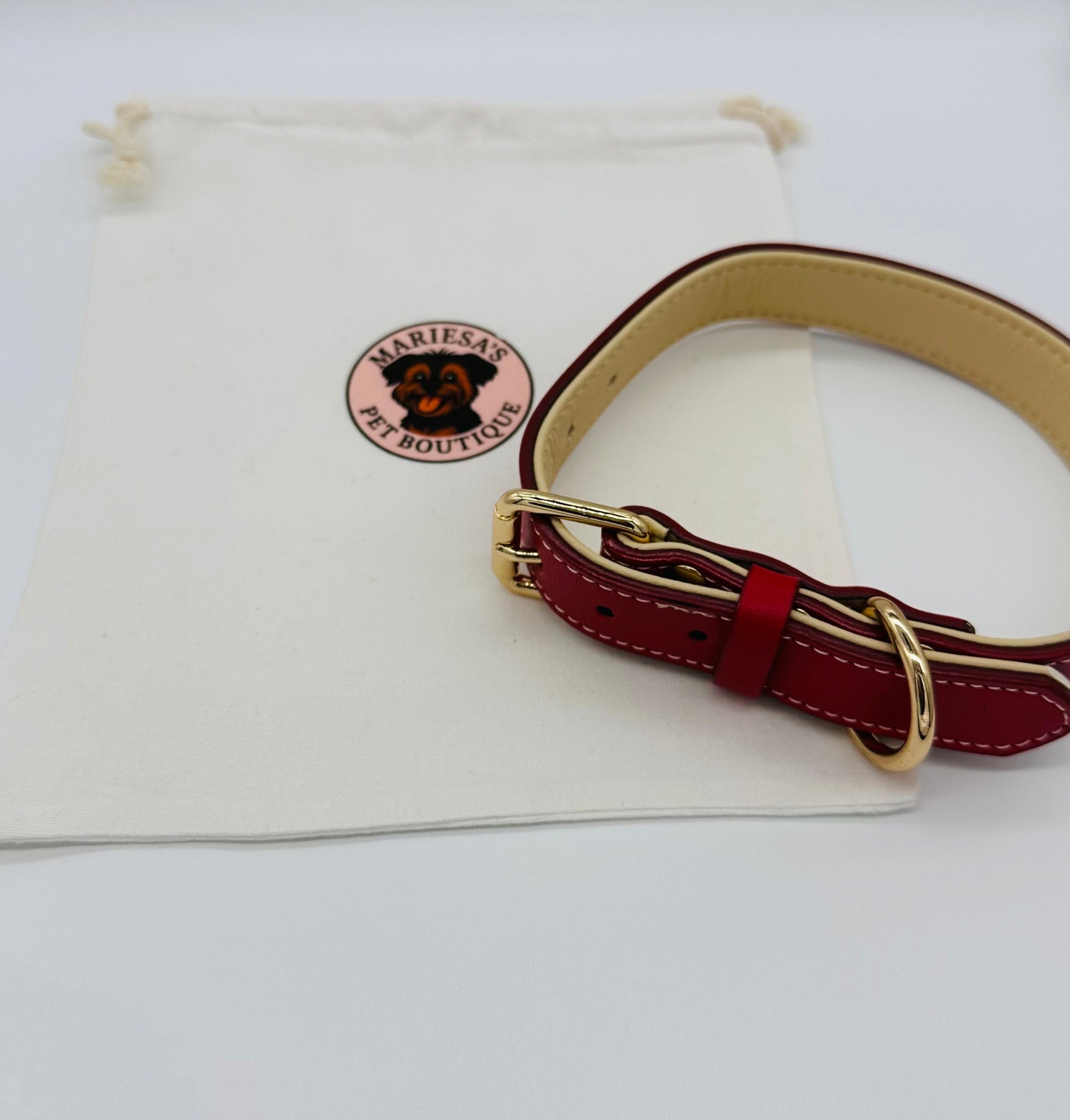 Dog Leather Collar with storage bag