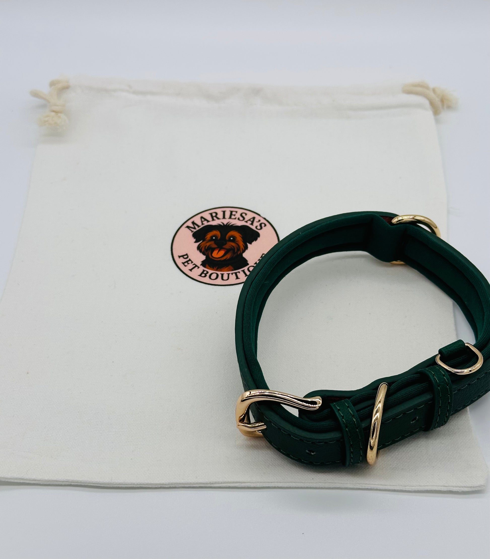 Dog Leather Collar with storage bag