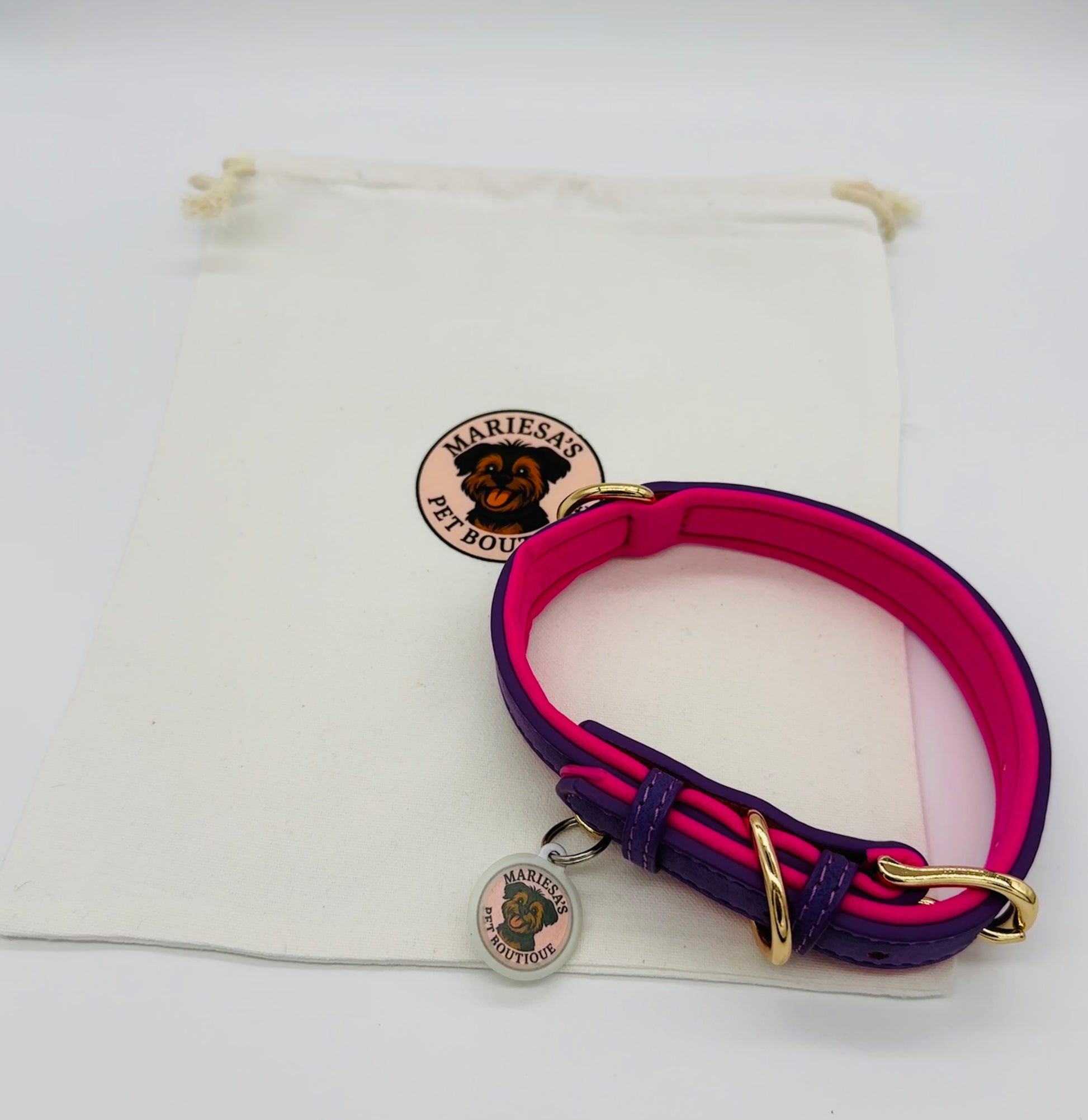 Dachshund Leather Collar with soft padding and charm