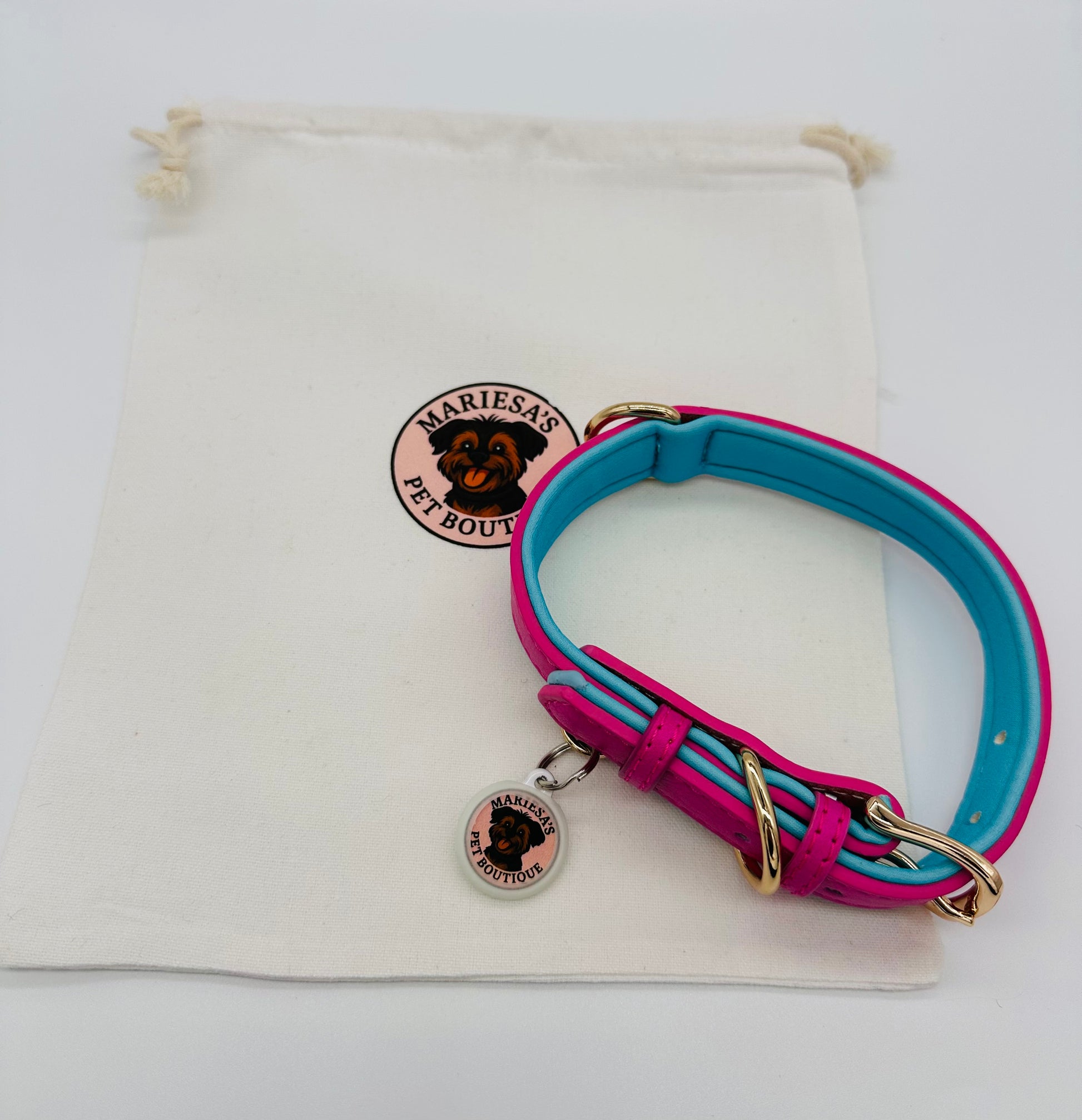 Dachshund Leather Collar with soft padding and charm