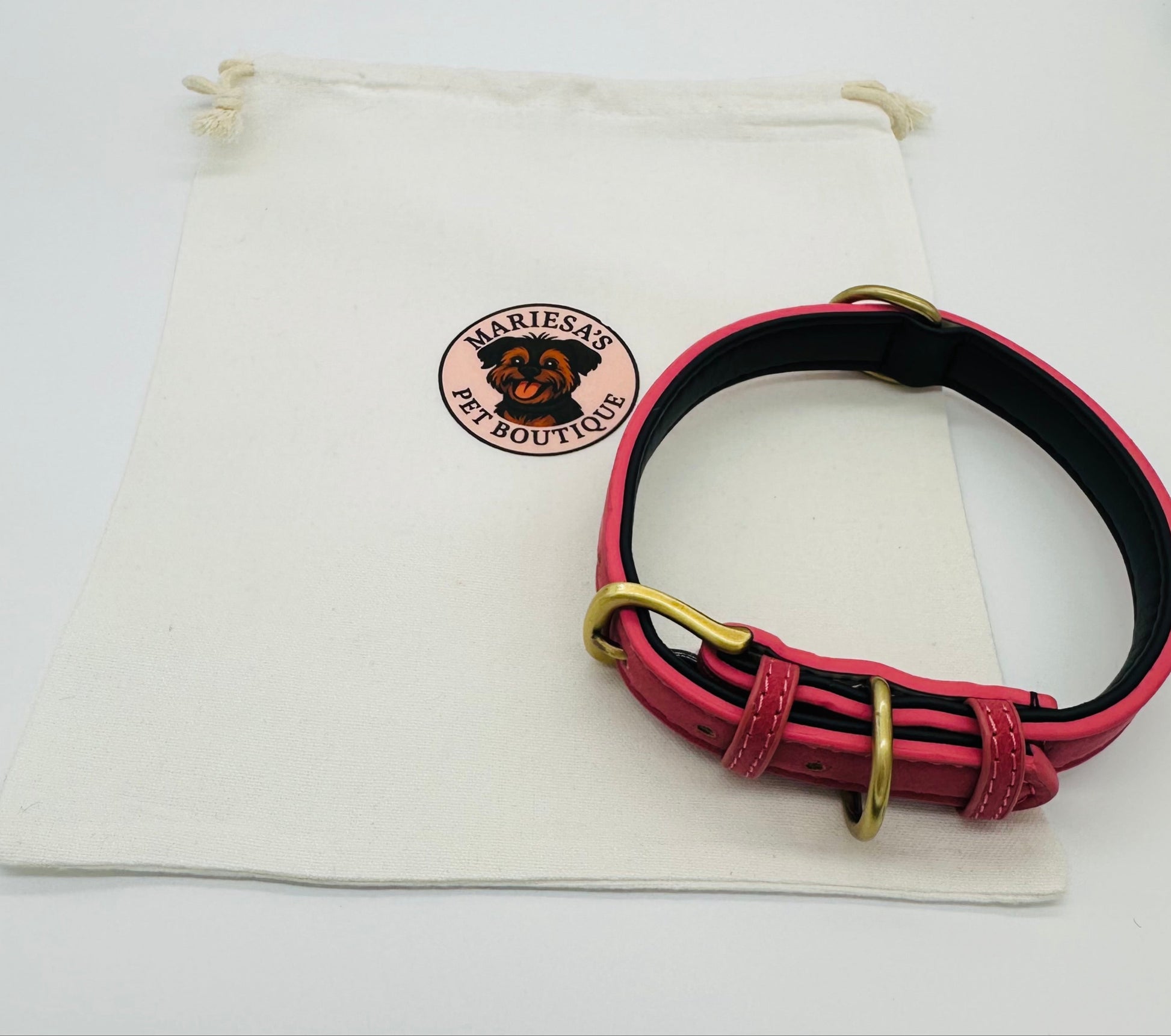Dog Leather Collar with storage bag