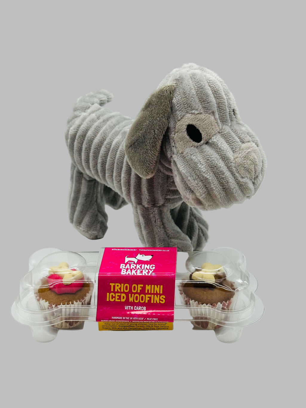 Lick and Treat Mat Gift Set with cupcakes and soft toy - Small breed