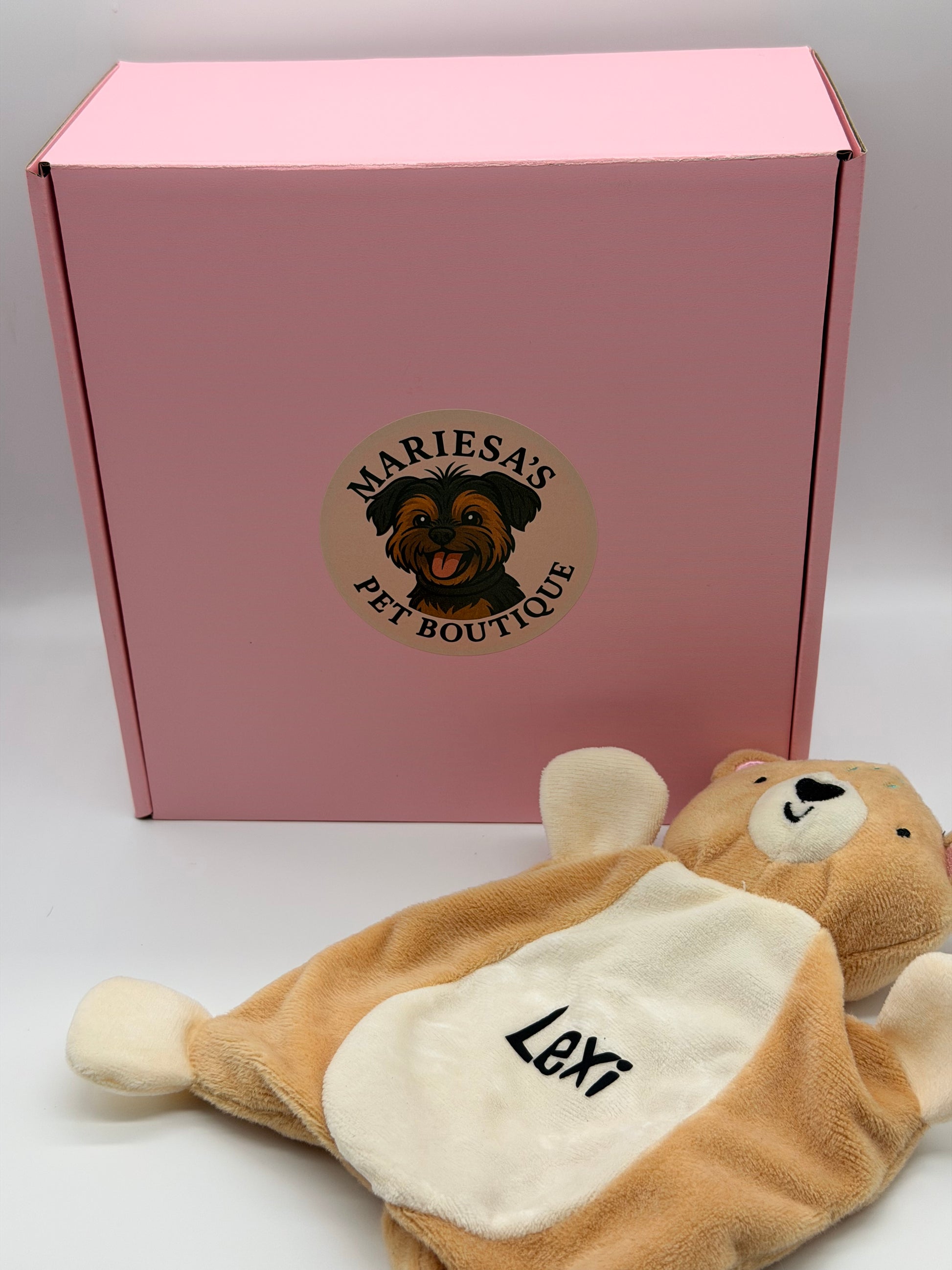 Personalised bear for puppies l squeak and crinkle toy
