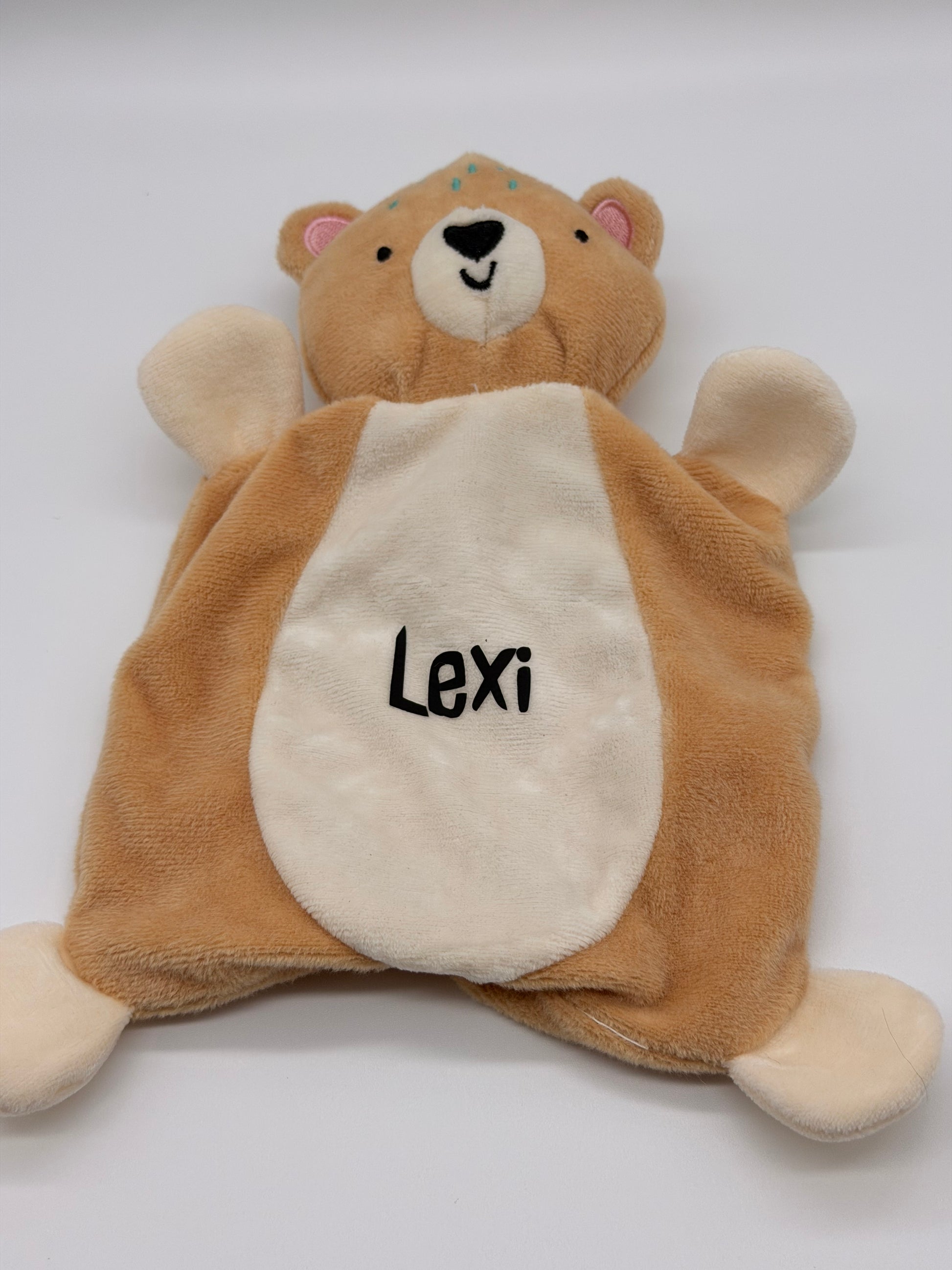 Personalised bear for puppies l squeak and crinkle toy