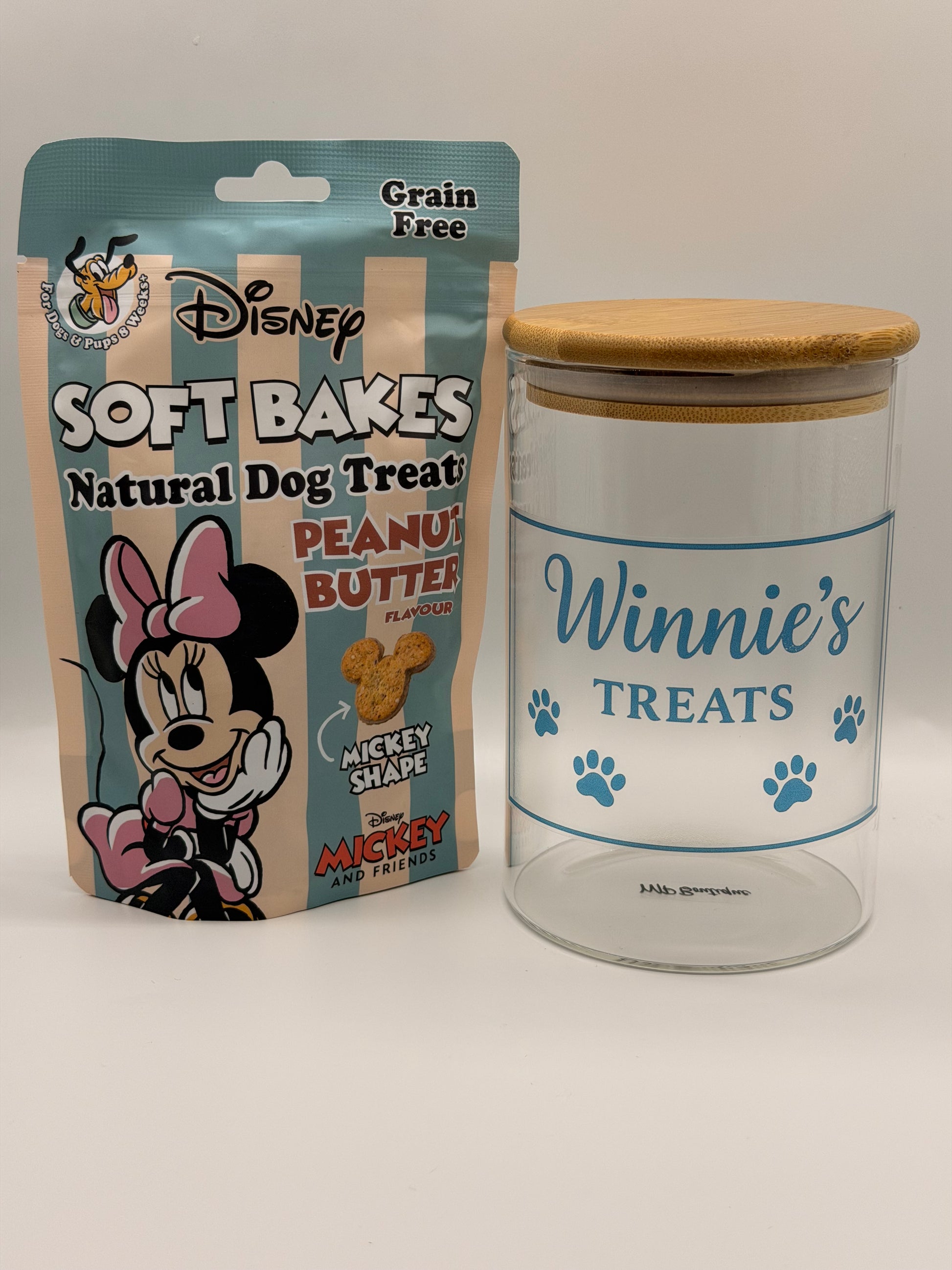 Personalised Pet Treat Jar with Bamboo Lid