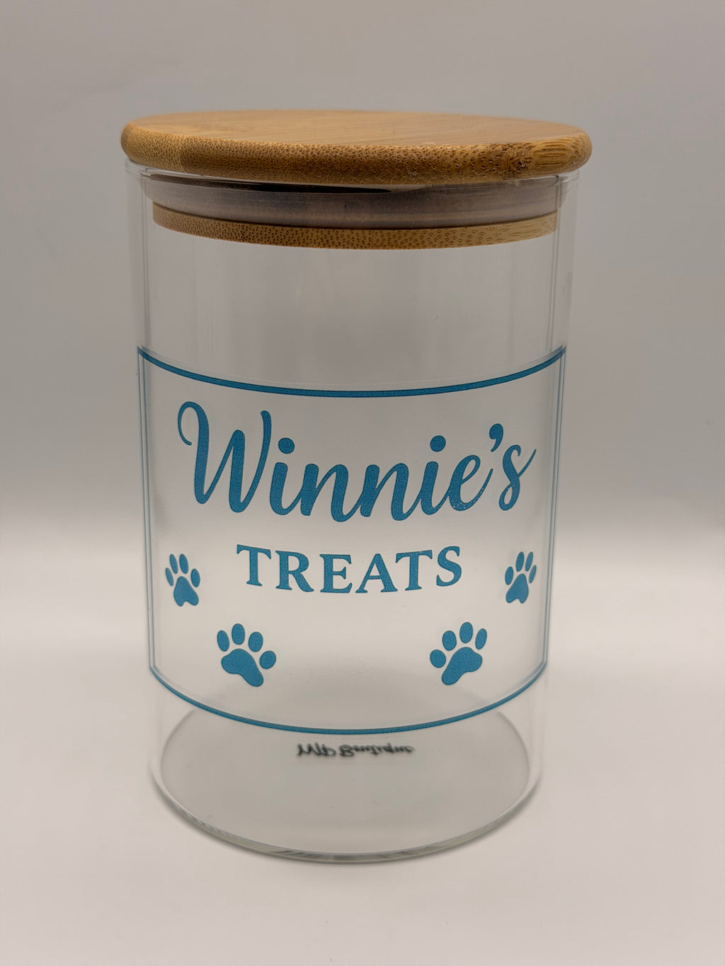 Personalised Pet Treat Jar with Bamboo Lid