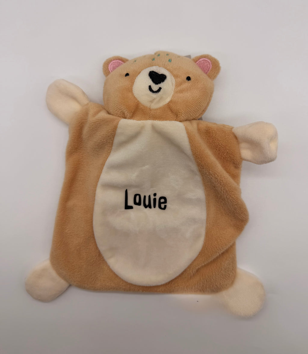 Personalised bear for puppies l squeak and crinkle toy