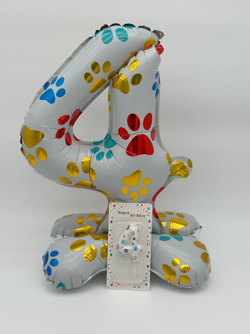 Dog number balloon, candle and soft squeaky animal set