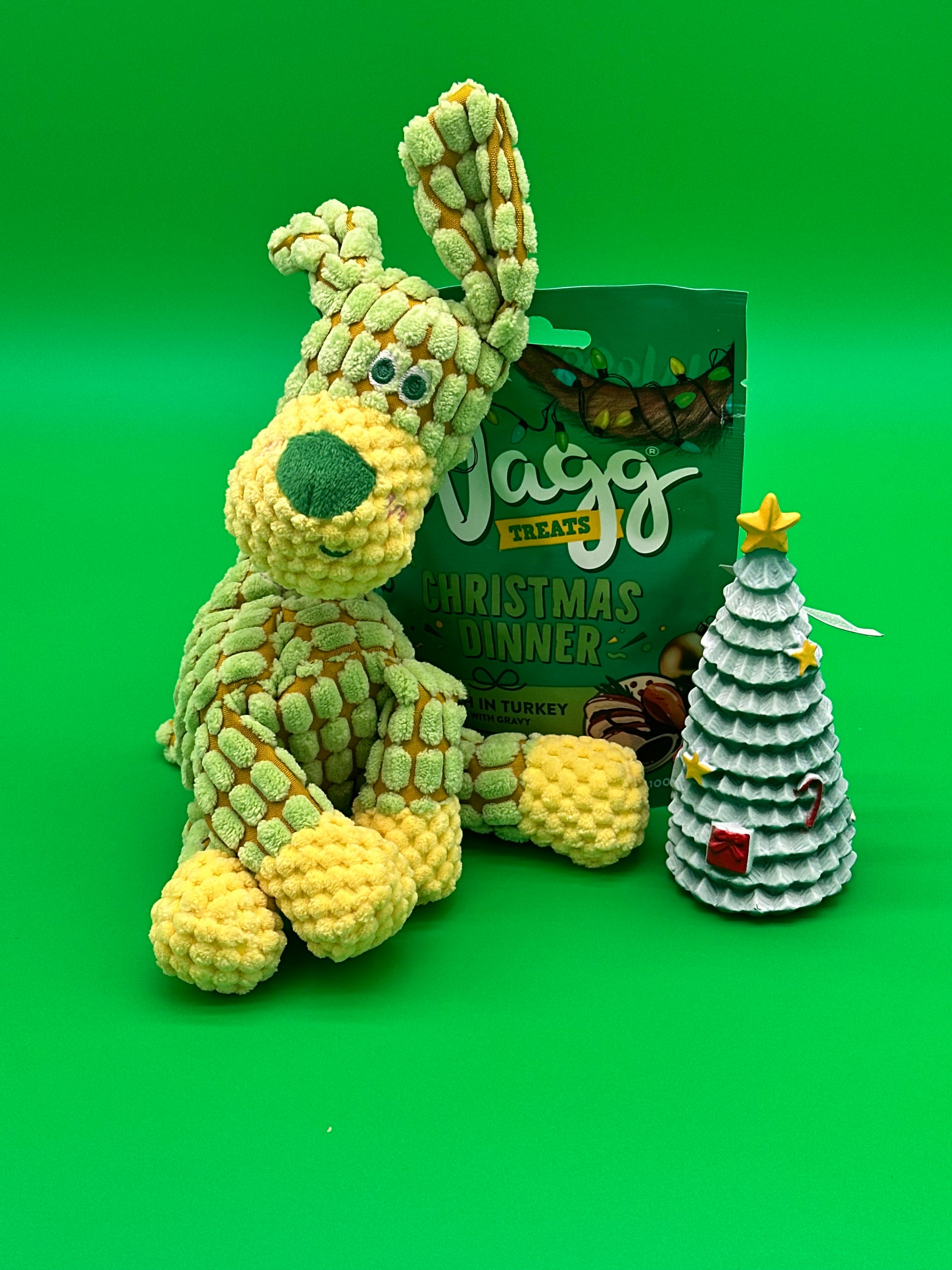 Dog Personalised Christmas box with soft toy, treats and squeaky toy