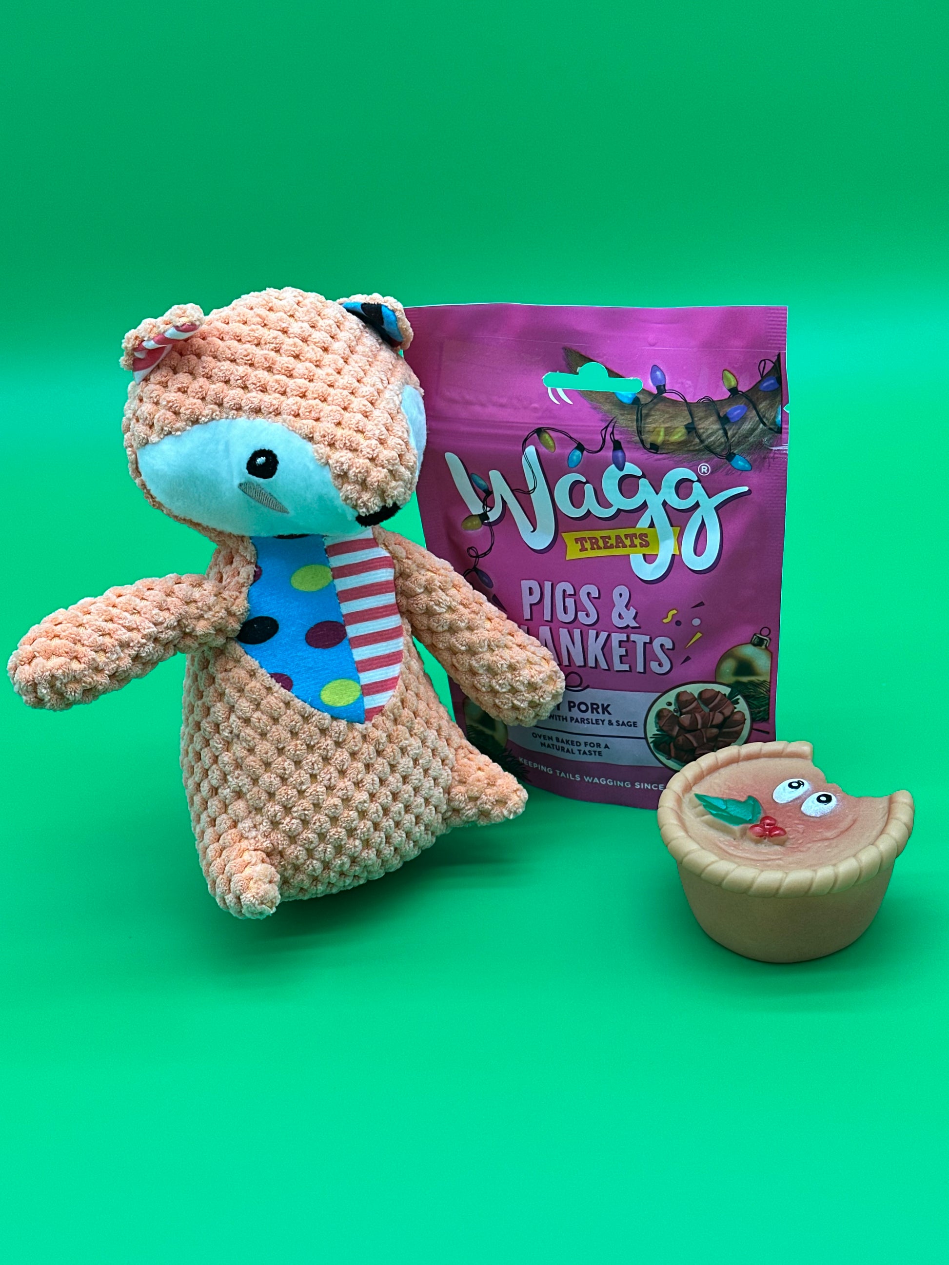 Dog Personalised Christmas box with soft toy, treats and squeaky toy