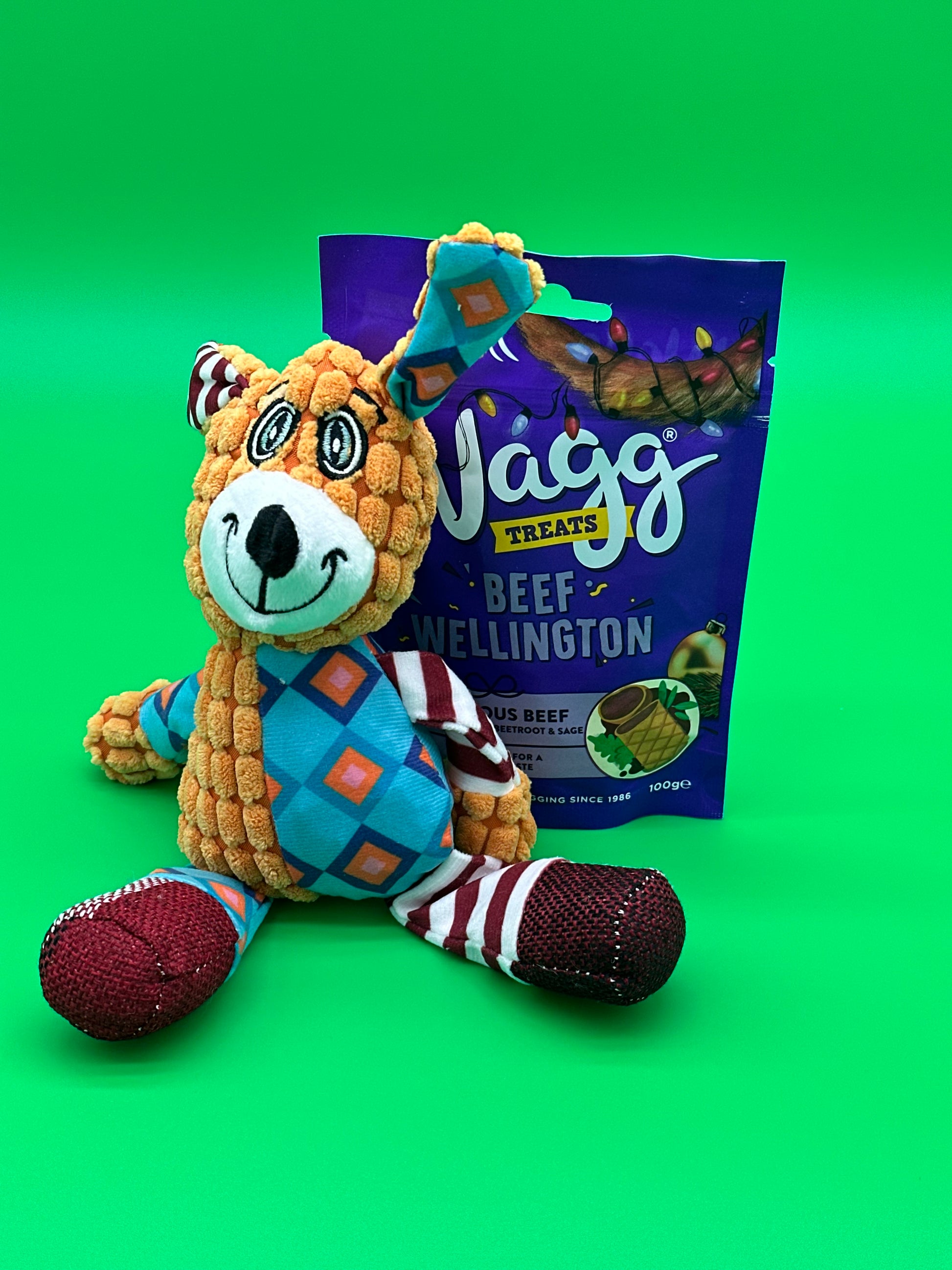 Dog Personalised Christmas box with soft toy, treats and squeaky toy