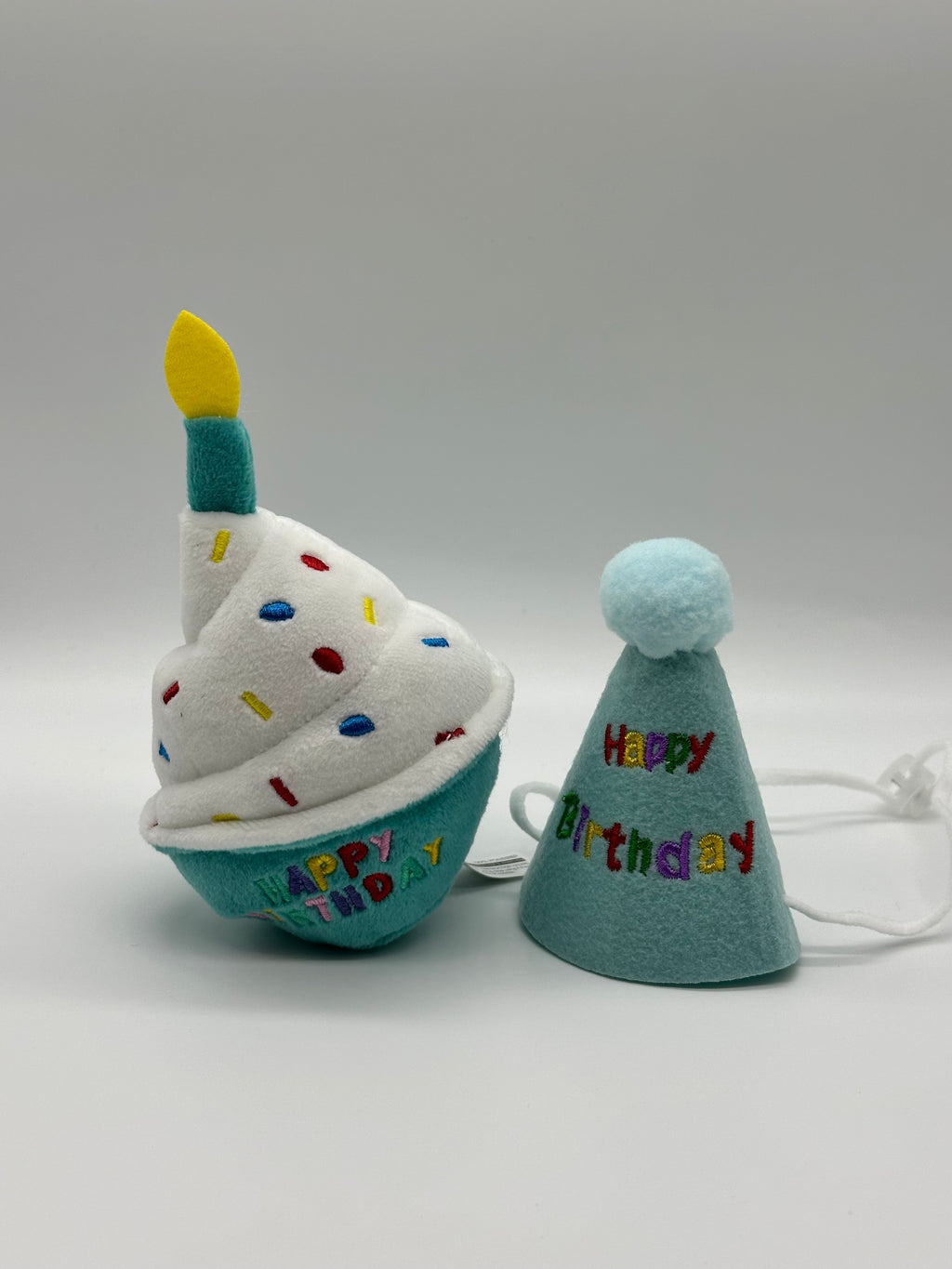 Small Dog Birthday Box with Treats, Birthday Hat and Soft Squeaky Cupcake Toy