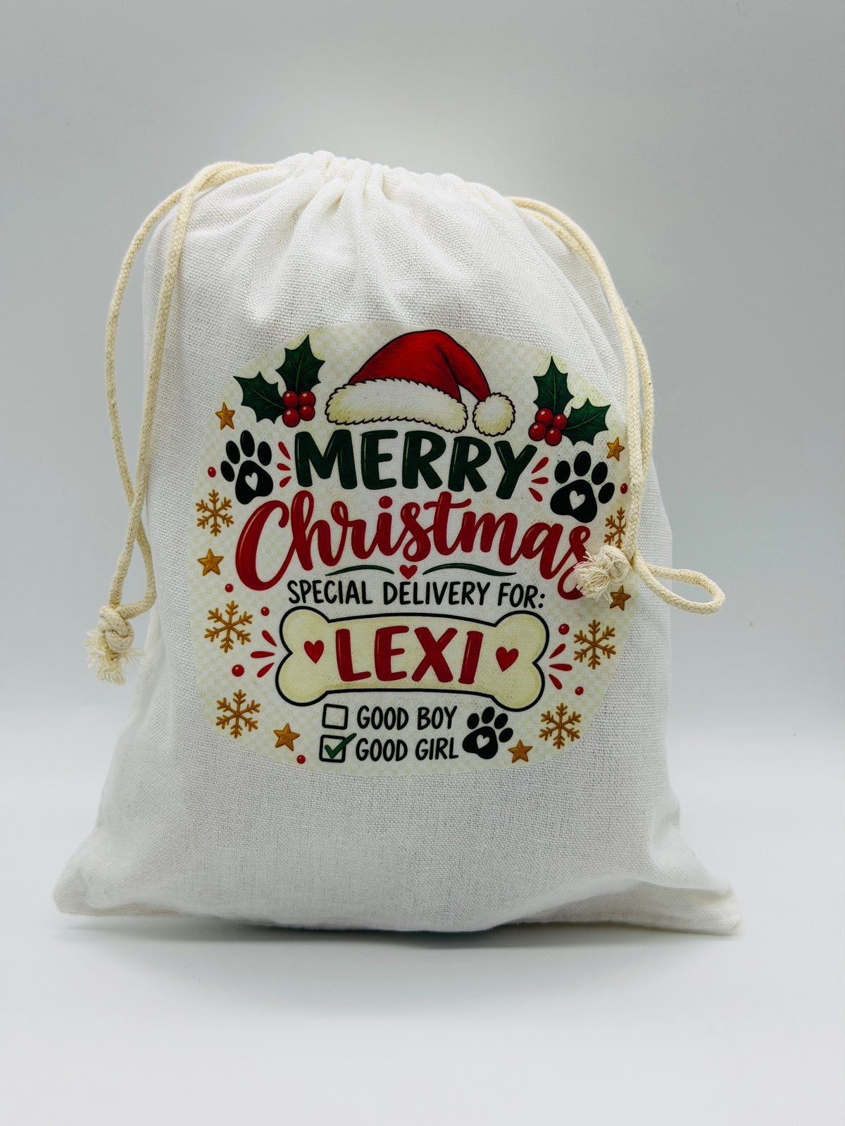 Personalised Christmas Dog Gift Box With Snowman or Gingerbread Man