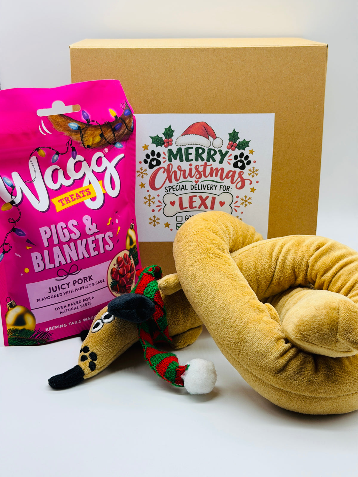 Personalised Christmas Sausage Dog Gift Box