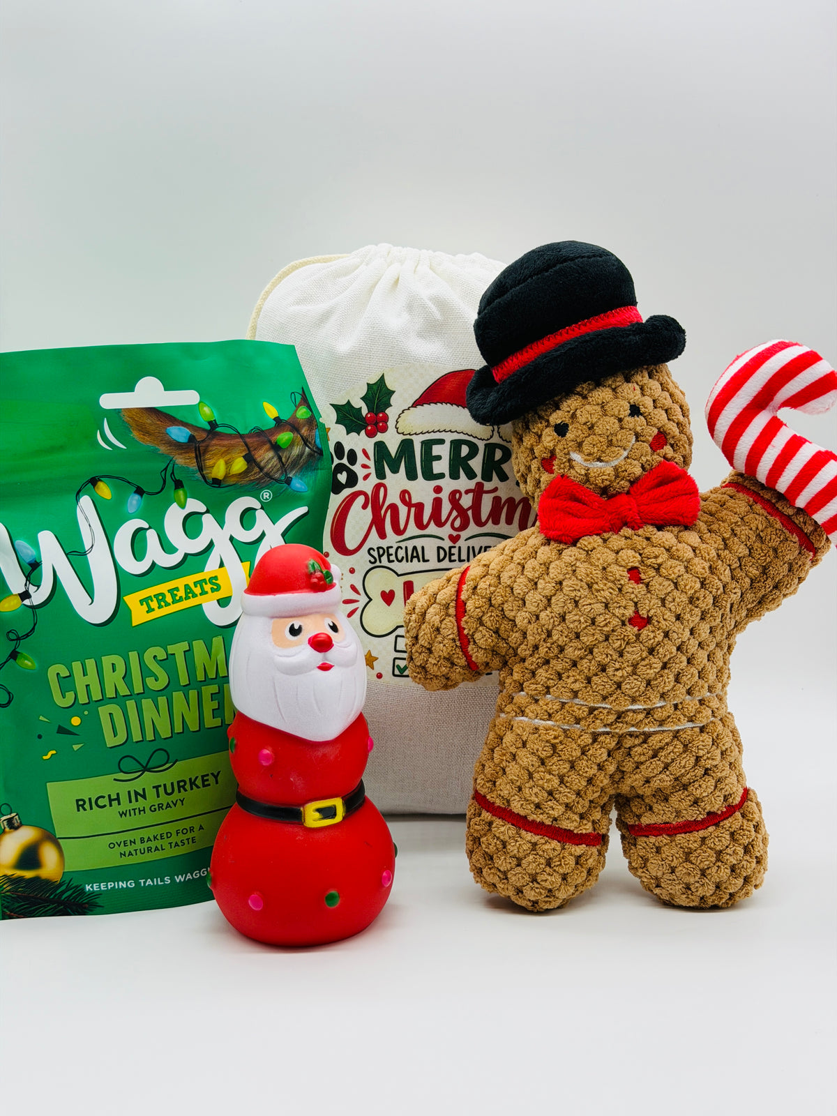 Personalised Christmas Dog Gift Box With Snowman or Gingerbread Man