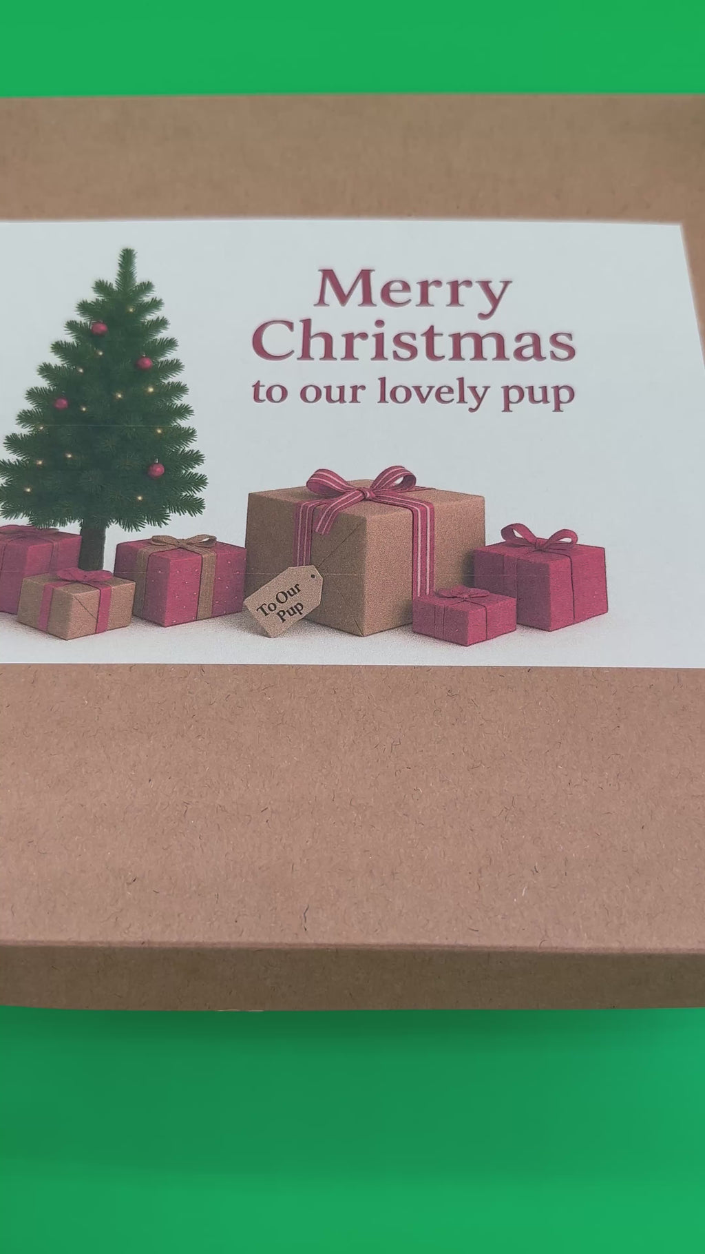 Christmas Dog Box with teddy, mince pies, treats, bandana and ball