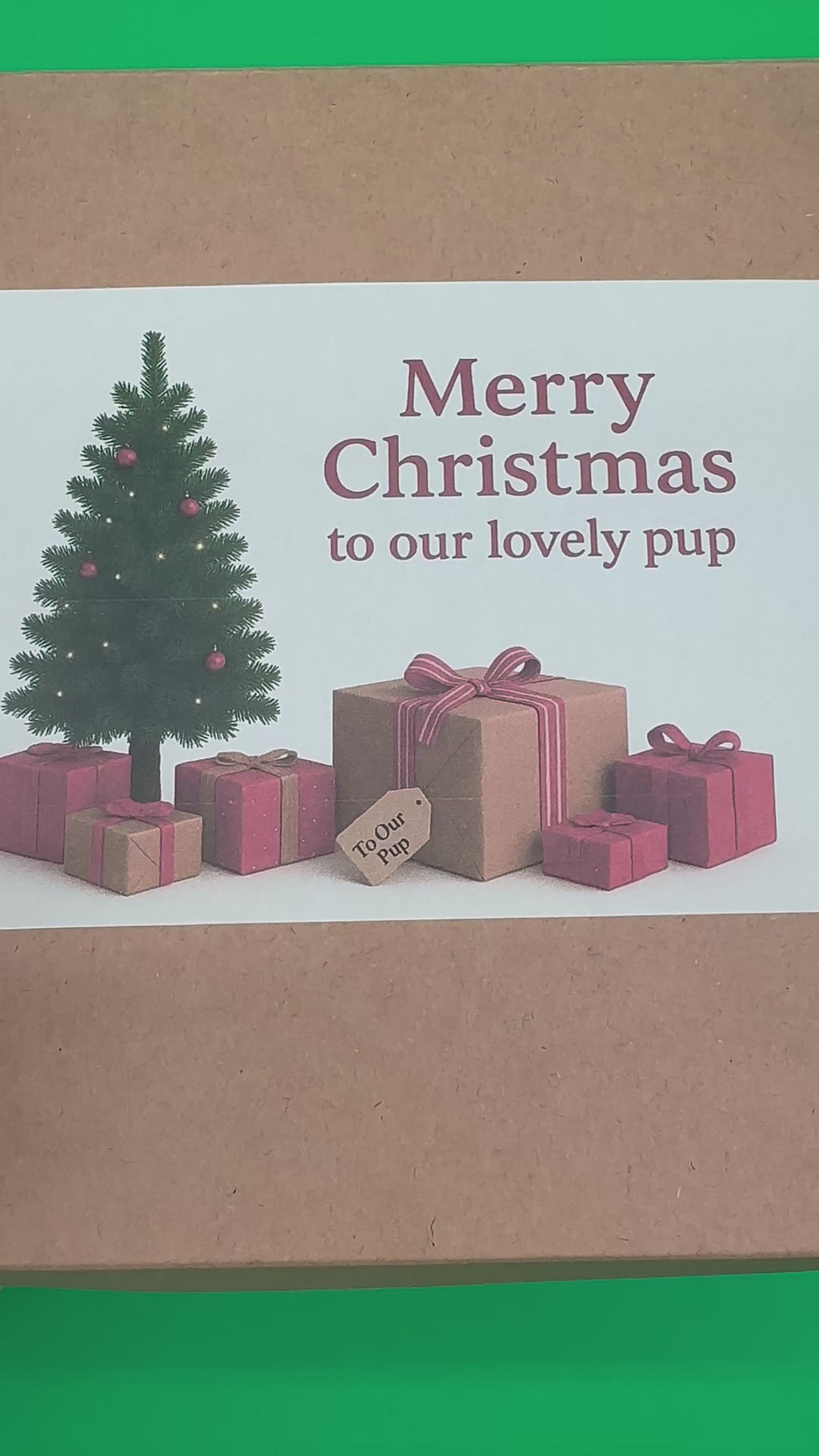 Personalised Cat Christmas gift box with a selection of toys and treats